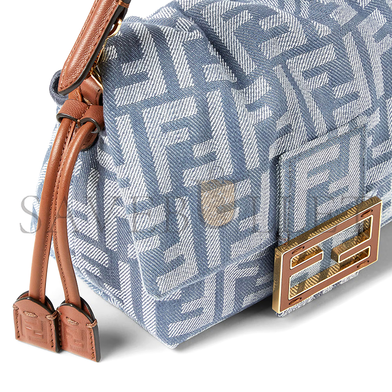 f**di mamma baguette small blue De*1m-effect ff jacquard mini-bag 8bs105av5wf1sxq (16*13*10cm)